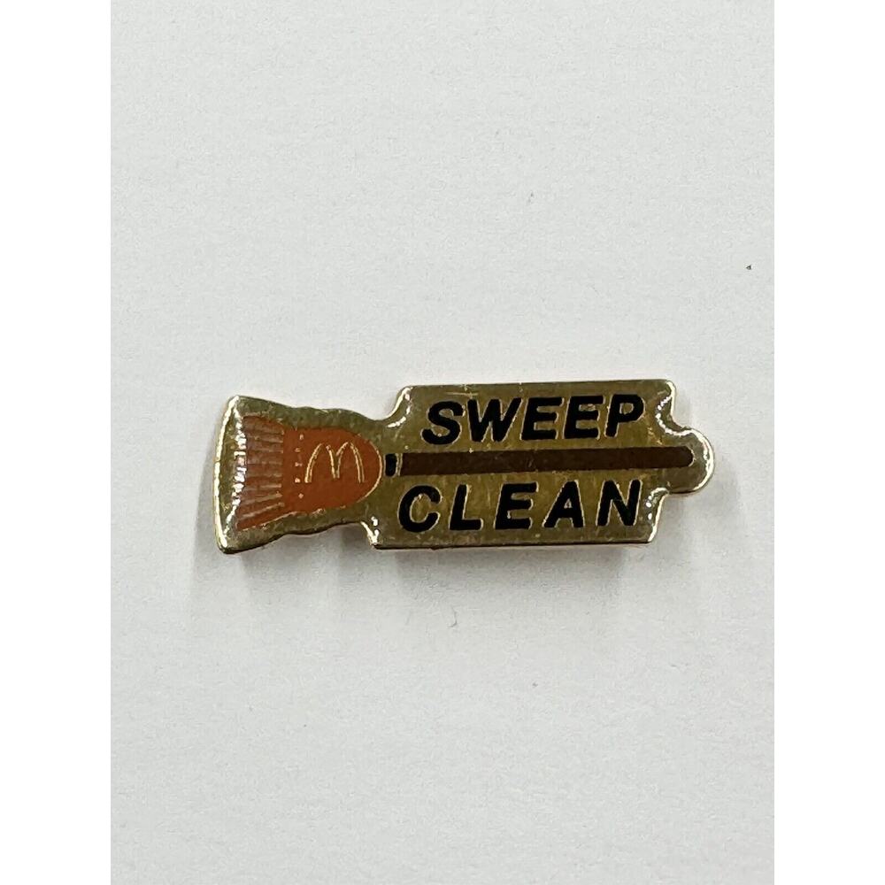 Vintage McDonald's Clean Sweep Employee Broom Crew Reward Lapel Pin
